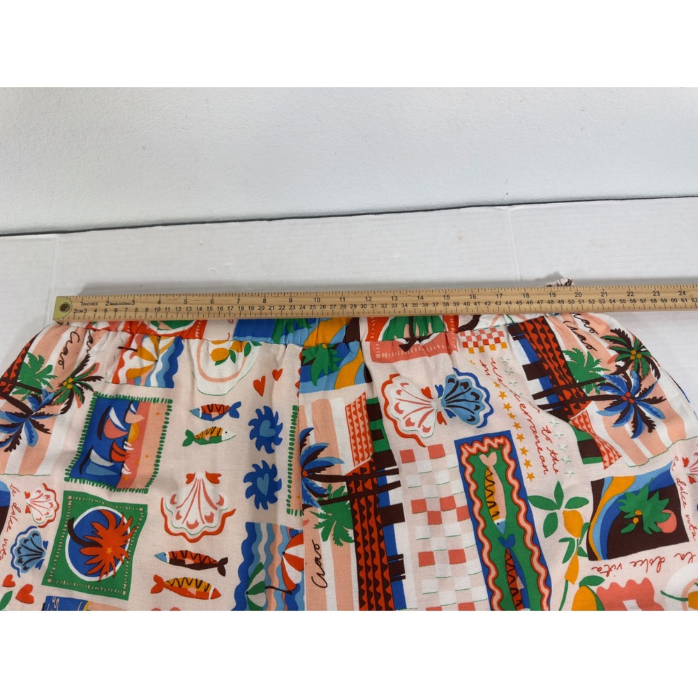 Sugarlips Womens Postcard Print Wide Leg Pants Cropped 3X Boho Mediterranean - Picture 6 of 11